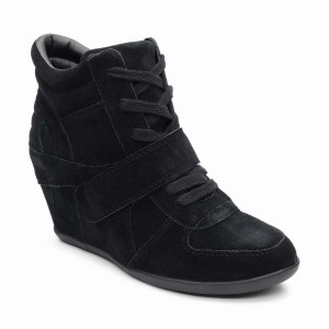 Black Women Ash Bowie Wedge Sneakers | 514742-294