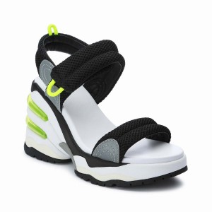 Black Women Ash Cosmos Platform Wedge Sandals | 277739-706