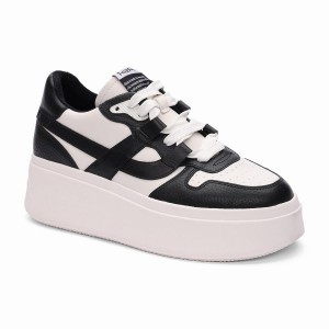 Black Women Ash Match Eco-Friendly Tumbled Leather Platform Sneakers | 815712-779