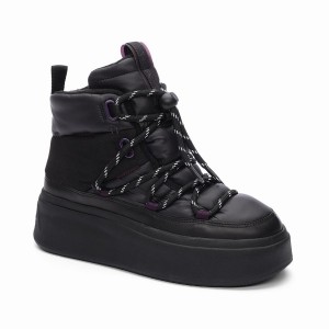 Black Women Ash Montana Puffy Nylon Winter Boots | 083569-979