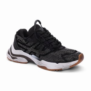 Black Women Ash Race Strass Glitter Fashion Sneakers | 608571-089