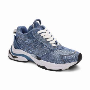 Blue Women Ash Race Strass Denim Fashion Sneakers | 366394-794