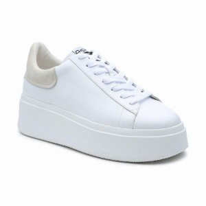 White Women Ash Moby Platform Sneakers | 161809-958