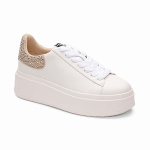 White Women Ash Moby Strass Platform Embellished Sneakers | 370593-296